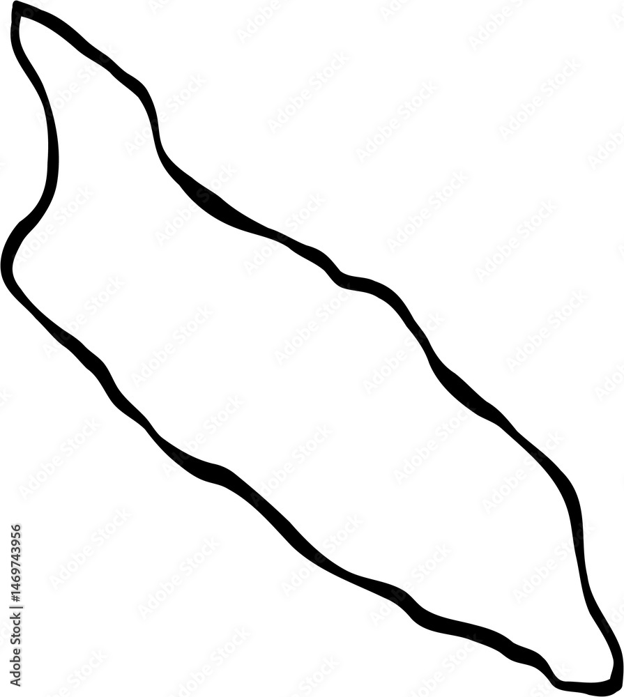 Doodle freehand drawing of Aruba island map.
