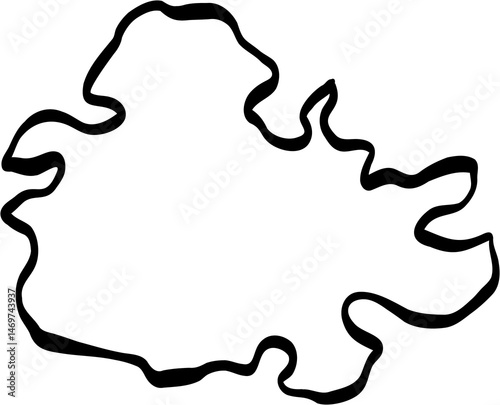 Obraz na płótnie Doodle freehand drawing of Antigua island map. w salonie