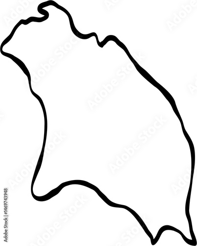 Obraz na płótnie Doodle freehand drawing of Barbuda island map. w salonie