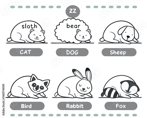 Sleeping Animal Icon Set