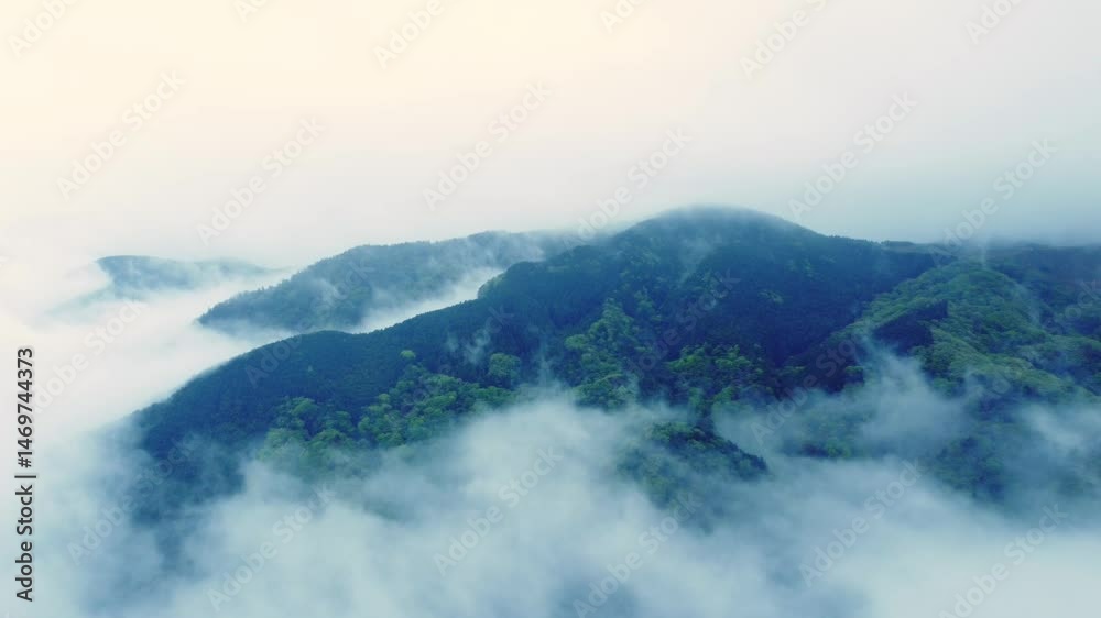Mysterious Mountain Peaks in Dense Clouds - Aerial View
Mysterious Mountain Peaks in Dense Clouds - Aerial View