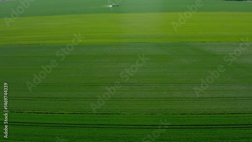 Aerial View of Green Agricultural Fields