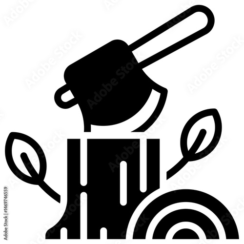 Axe outline mixed icon