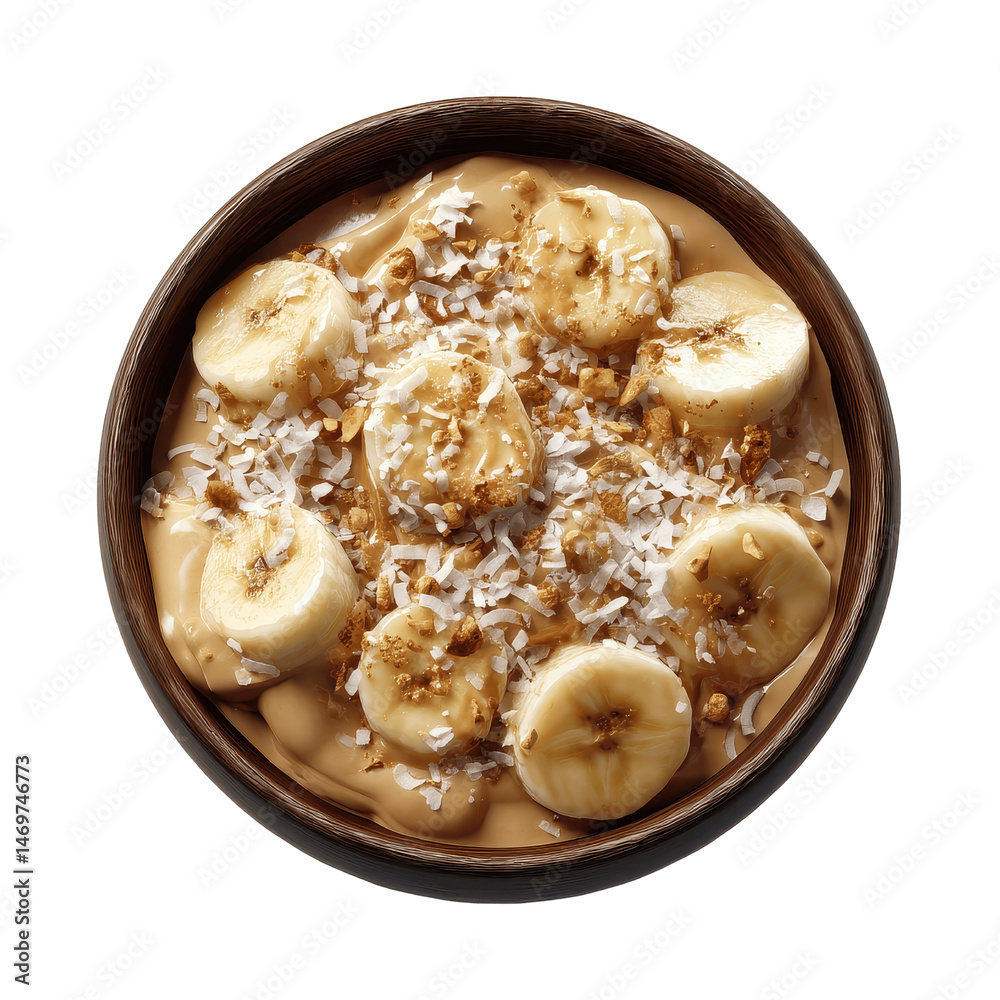 Creamy Peanut Butter Banana Bowl with Toasted Coconut Flakes Creamy Peanut Butter Banana Bowl with Toasted Coconut Flakes