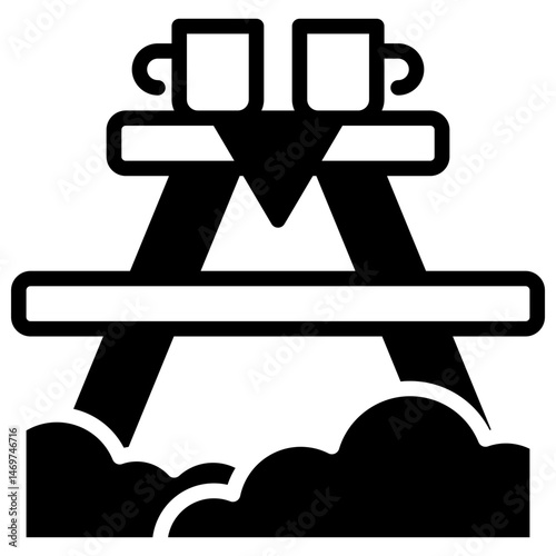 Picnic Table outline mixed icon