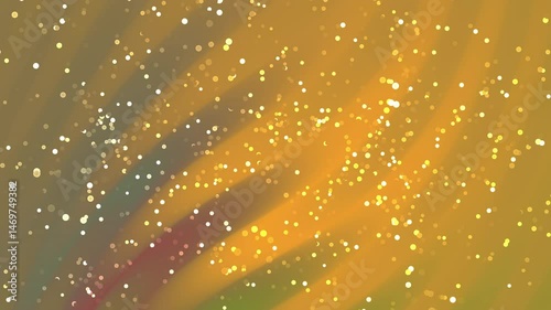 Glowing swirling yellow background featuring radiant gradient patterns sparkling bokeh particles and dynamic light streaks that create a warm luminous composition for creative designs