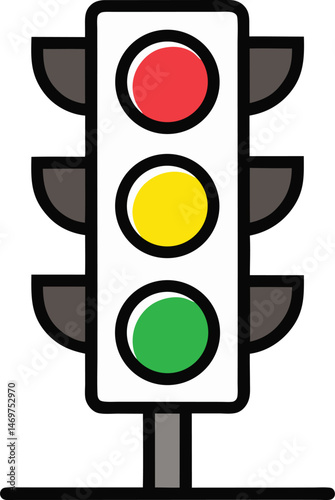 traffic light on green background