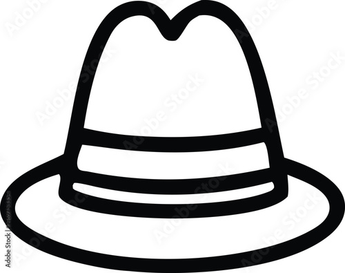 A classic black bowler and a stylish fedora are isolated vector illustrations of headwear fashion accessories