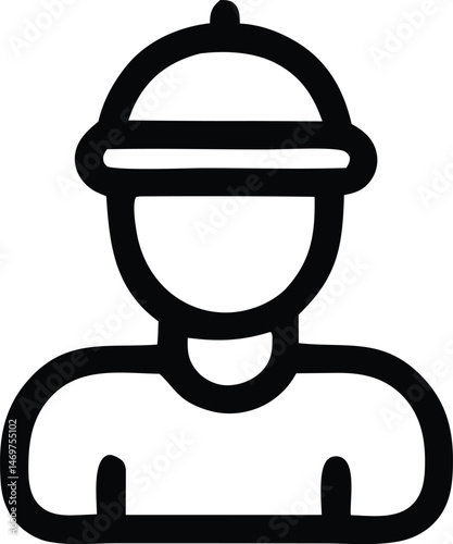 Metal robot concept as a vector police officer icon with a helmet design