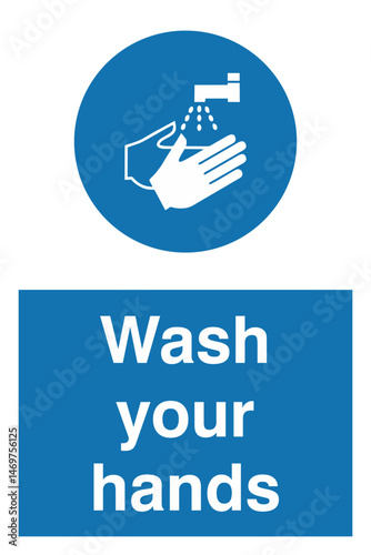 Wash / washing hands to keep clean flat vector icon
