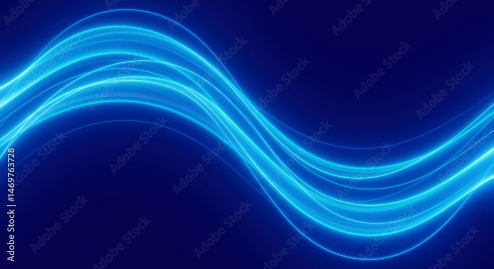 Fototapeta premium Abstract glowing blue waves