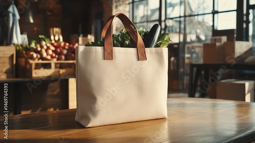 Wallpaper Mural Eco-friendly tote bag with fresh vegetables. Torontodigital.ca