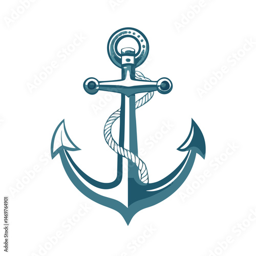 Anchor sea icon set. Marine anchor in vintage style. Nautical anchors logo design. Vector illustration.Nautical Anchor Collection in a Textured Design