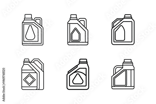 motor oil can line art vector illustration