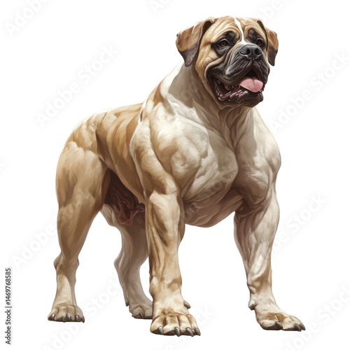 Muscular canine: A majestic dog, showcasing its impressive physique with its powerful muscles and sturdy stance, radiating strength and alertness.