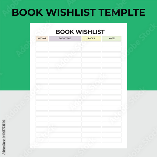 book wishlist template

