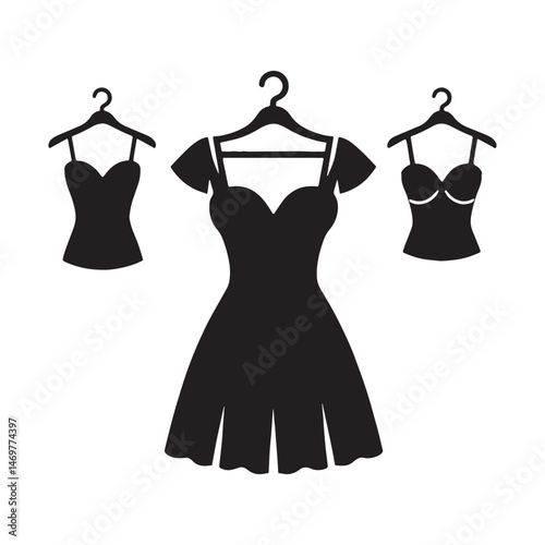 Simple mini dress silhouette – Mini dress vector – Mini dress illustration – ladies dress silhouette – silhouette of mini dress

