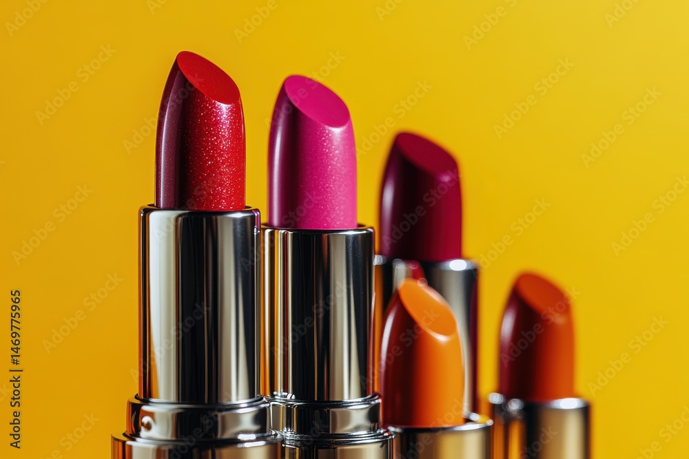 Obraz premium A row of lipsticks with different colors