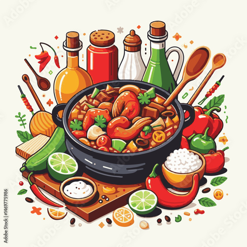 rice, jambalaya, dish, dinner, american, creole, cuisine, food, louisiana, meal, chicken, vegetable, sausage, meat, shrimp, cooked, gourmet, tomato, cajun, spanish, spicy, paella, bowl, onion, lunch, 