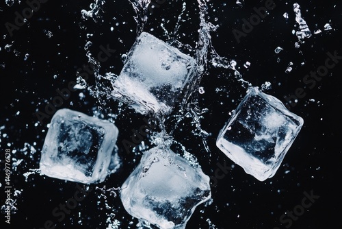 Ice cubes in water splash (1)