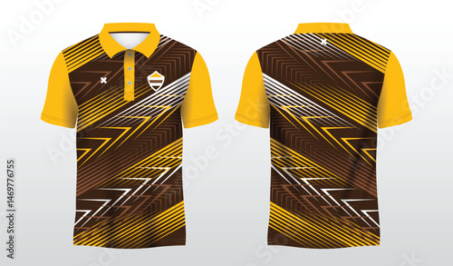 brown and yellow polo sport shirt sublimation jersey template