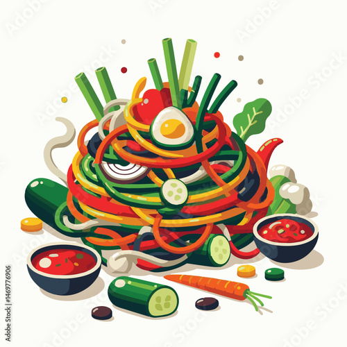 food, asian, cuisine, japchae, meal, korean, healthy, gourmet, sesame oil, traditional, beef, carrot, asia, noodle, korean food, onion, plate, sesame, spinach, vegetable, background, korean culture, j
