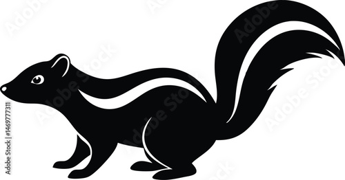 skunk animal silhouette vector icon