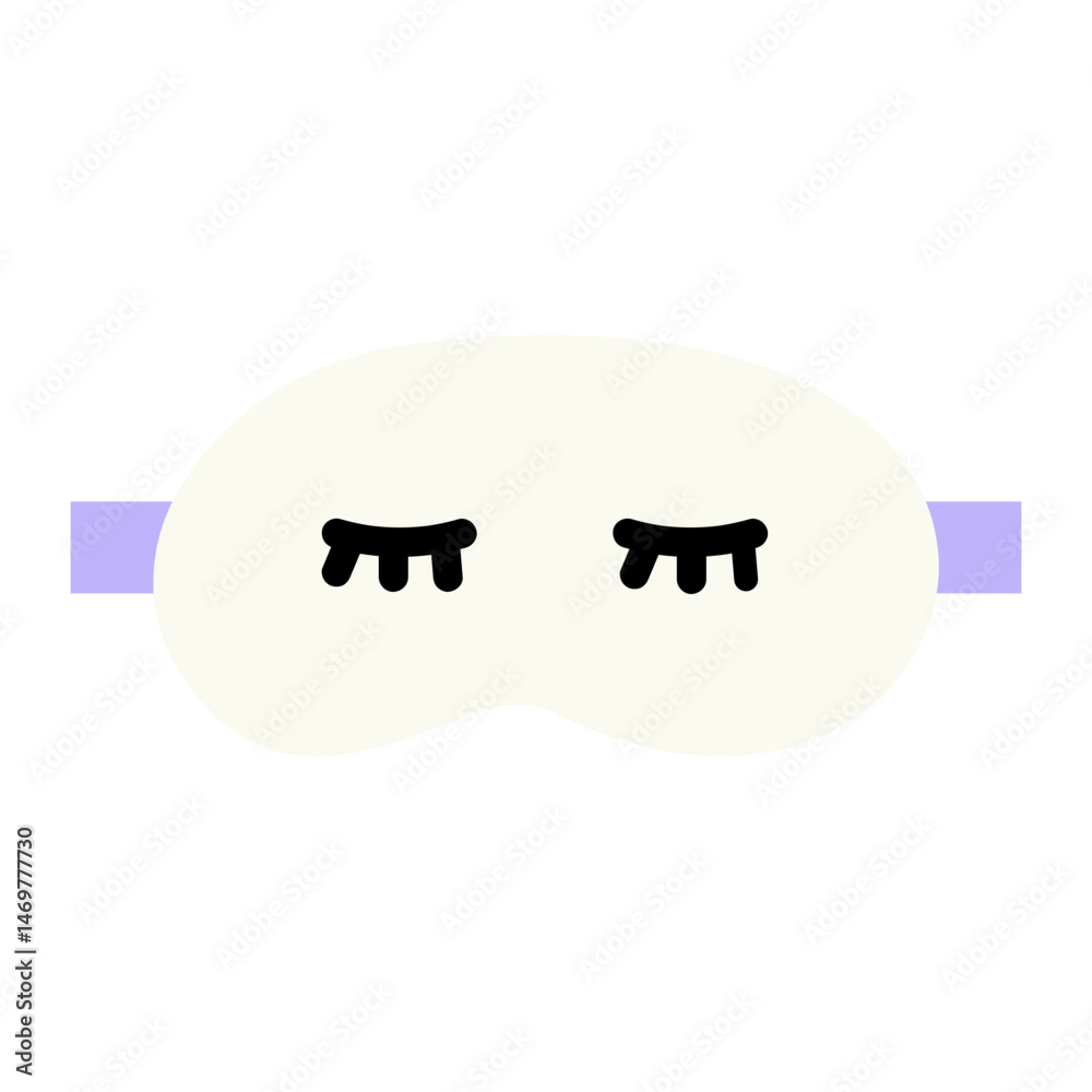Fototapeta premium Eye mask. Sweet dream, comfort, sleep, nap, insomnia, lifestyle concepts. Flat vector design isolated illustration.