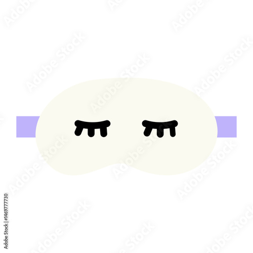 Eye mask. Sweet dream, comfort, sleep, nap, insomnia, lifestyle concepts. Flat vector design isolated illustration.
