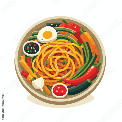 food, asian, cuisine, japchae, meal, korean, healthy, gourmet, sesame oil, traditional, beef, carrot, asia, noodle, korean food, onion, plate, sesame, spinach, vegetable, background, korean culture, j