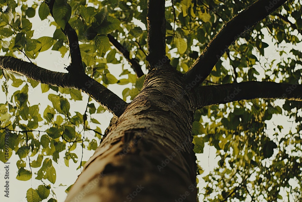 Fototapeta premium Lush Tree Canopy Viewed From Below