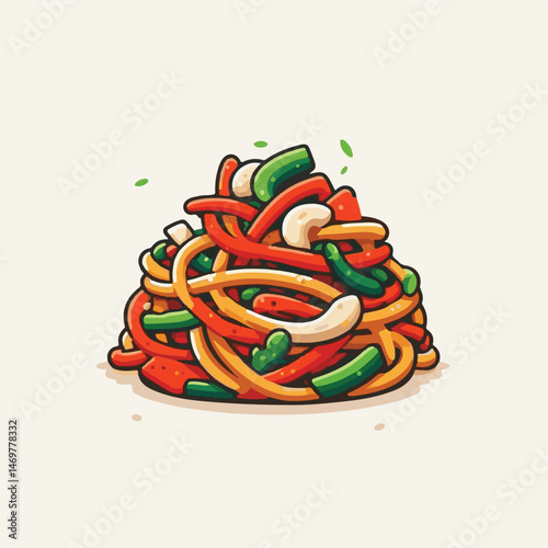 food, asian, cuisine, japchae, meal, korean, healthy, gourmet, sesame oil, traditional, beef, carrot, asia, noodle, korean food, onion, plate, sesame, spinach, vegetable, background, korean culture, j