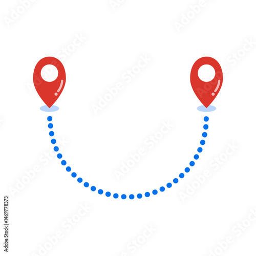 Pin map route. Location, direction, distance, technology and navigation concepts. Flat decorative vector design isolated illustration.