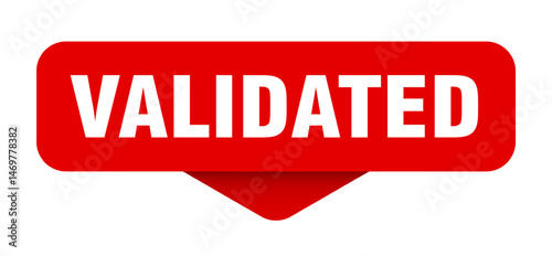 validated sticker. validated sign on transparent background
