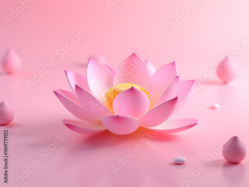 Summer lotus lotus leaf cartoon small fresh national wind minor summer solar term illustration