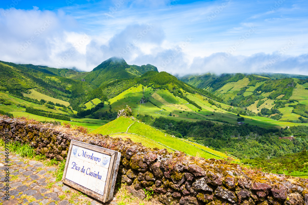 Green hills and mountains at