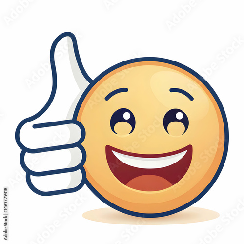 Happy Smiley Face Giving Thumbs Up: Positive Emotion Image