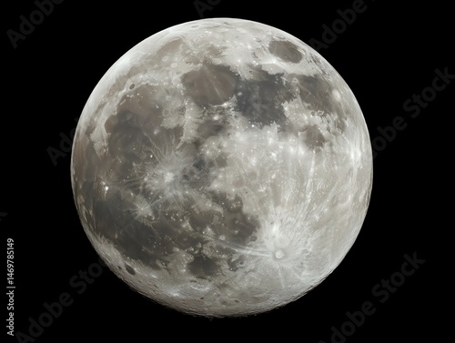 Full moon detailed surface view space photo