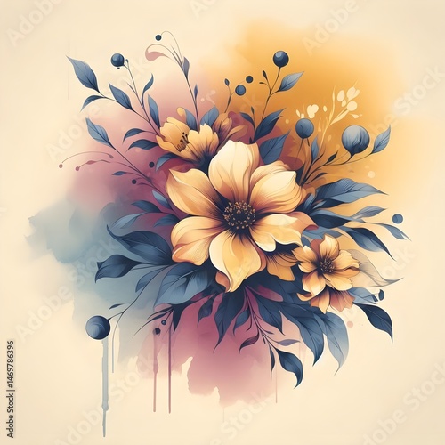 watercolor flowers illustration