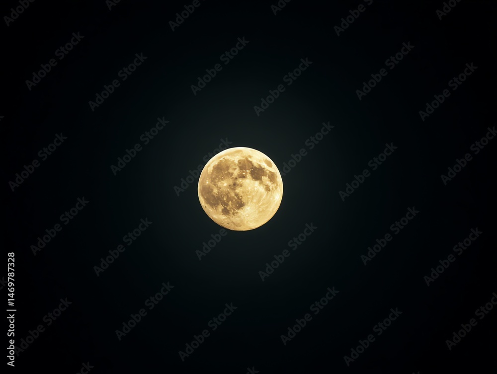 Obraz premium Full moon in the dark night sky