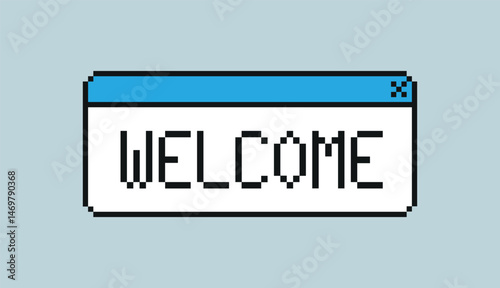 Welcome. Greeting card, illustration, banner.