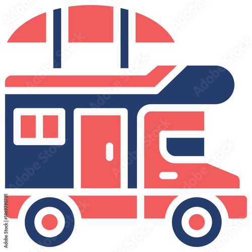 Camper Van glyph color icon