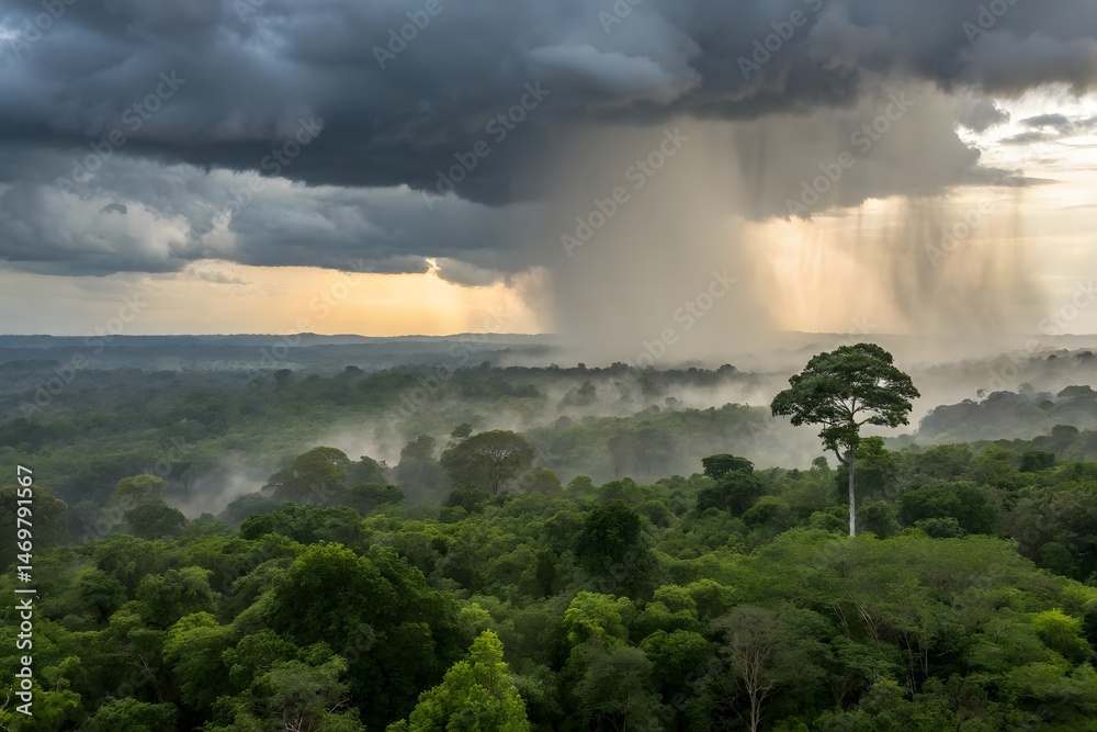 Fototapeta premium storm clouds over the forest