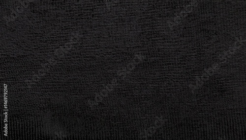 Black Fabric Texture Closeup Detailed Woven Material Sample