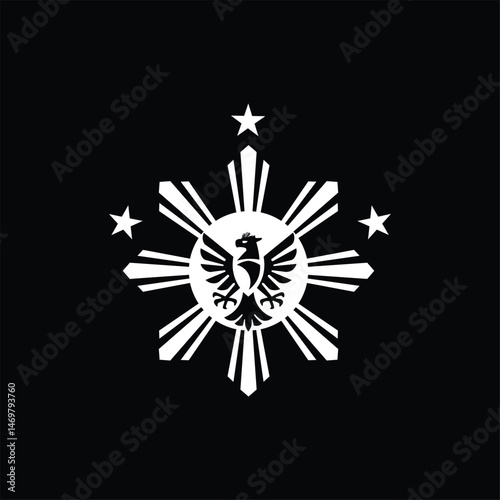 Philippine Sun Stars With Phoenix Logo Vector
