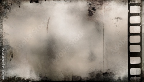 Vintage Film Reel Texture Grunge, Aged, Dusty, Gray, Blank, Abstract, Background, Overlay, Photograp