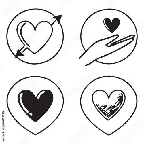 Charity icon set, Share, help care icon collection vector