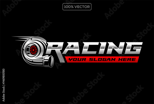 turbo diesel performance logo template emblem automotive