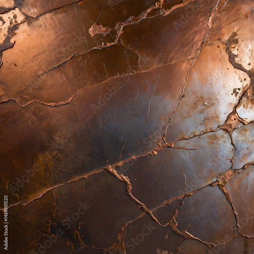 Textured Copper Surface: A captivating close-up showcases the intricate patterns and rich hues of a textured copper surface.