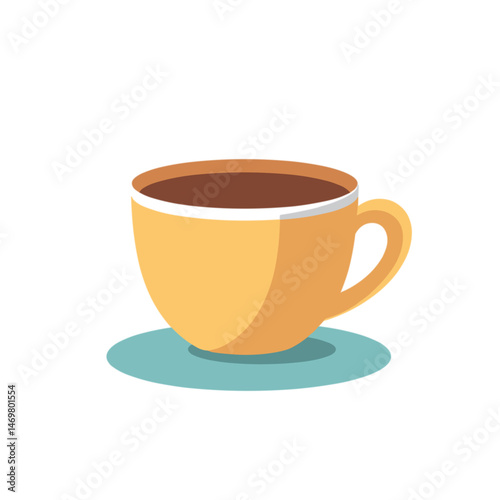 Coffee cup in a flat design style with warm colors  